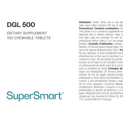 DGL 500: 100 tabletas masticables con extracto de raíz de regaliz desglicirrinizado (DGL).