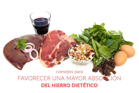 Consejos para como tomar hierro: hígado, carne, espinacas, legumbres, huevos y pasas.