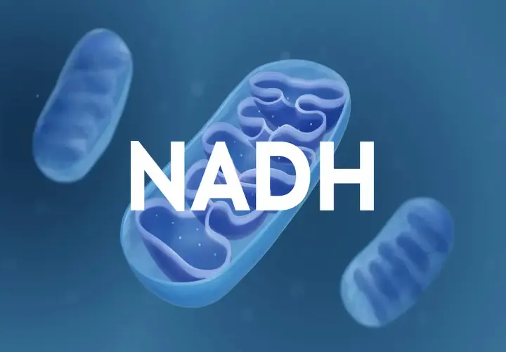 Mitocondrias, estructuras celulares clave, y la molécula NADH, esencial para la producción de energía.