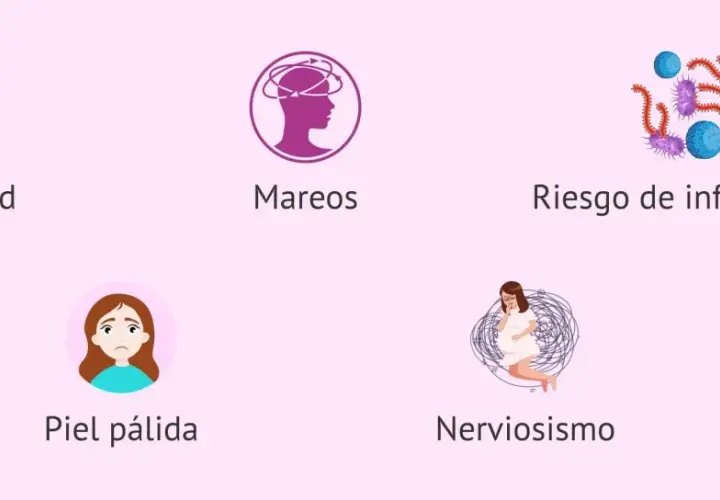 Debilidad, mareos, piel pálida, nerviosismo y riesgo de infecciones son síntomas de falta de hierro.