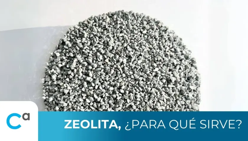 Montón de zeolita para consumo humano, con texto que pregunta "¿Para qué sirve?".