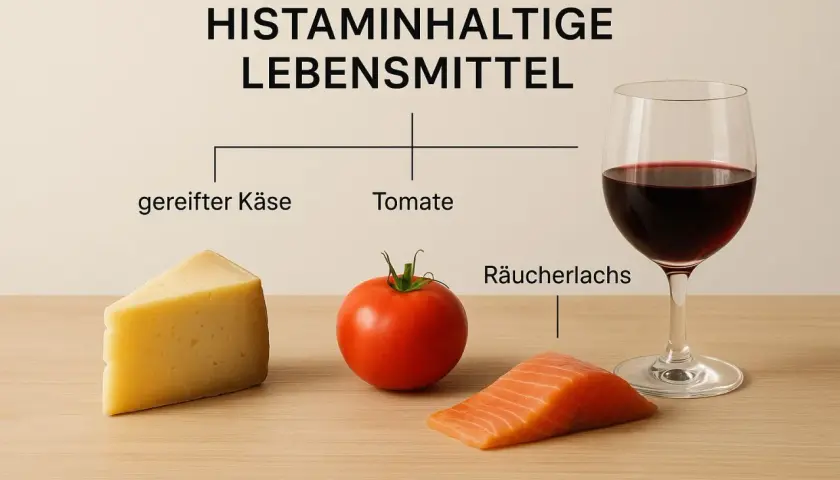 Queso curado, tomate, salmón ahumado y vino tinto son ejemplos de alimentos con histamina.