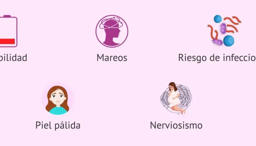 Debilidad, mareos, piel pálida, nerviosismo y riesgo de infecciones son síntomas de falta de hierro.