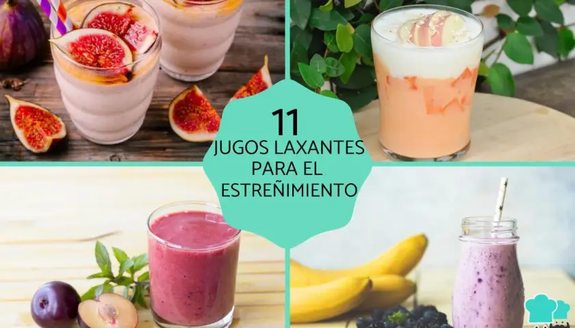 Batidos y jugos naturales, incluyendo higo y plátano, ciruela, y plátano con moras, son excelentes alimentos laxantes para aliviar el estreñimiento.