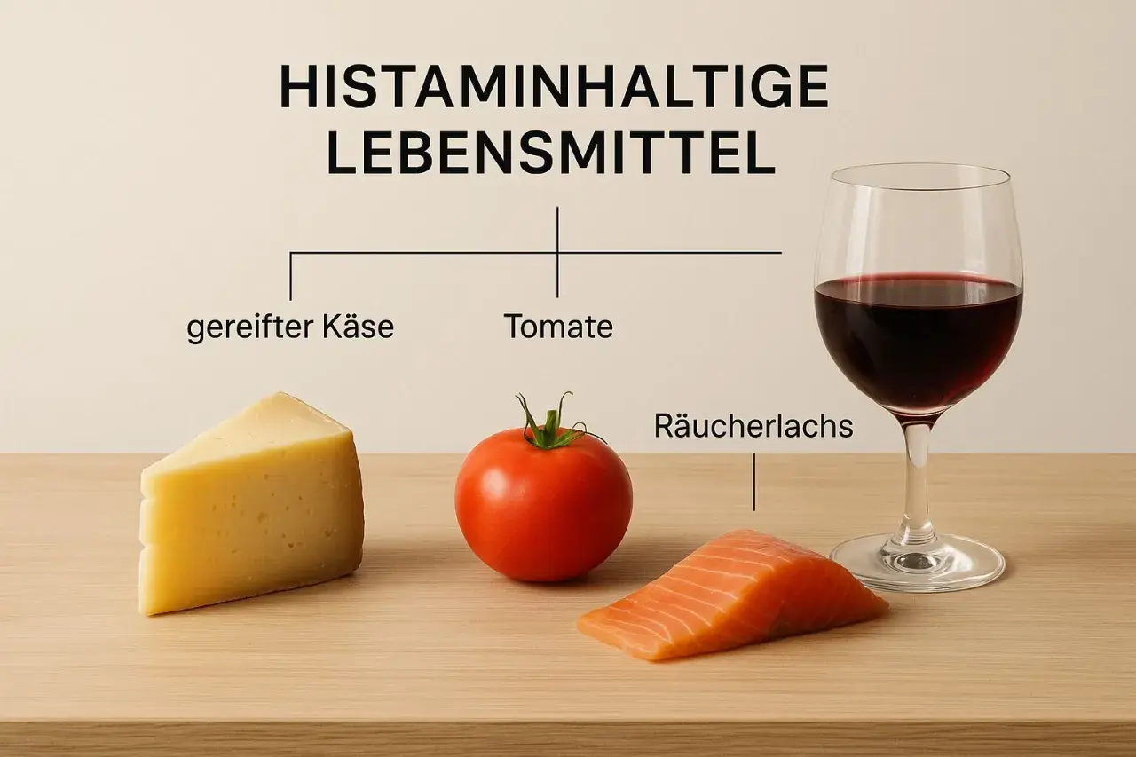 Queso curado, tomate, salmón ahumado y vino tinto son ejemplos de alimentos con histamina.