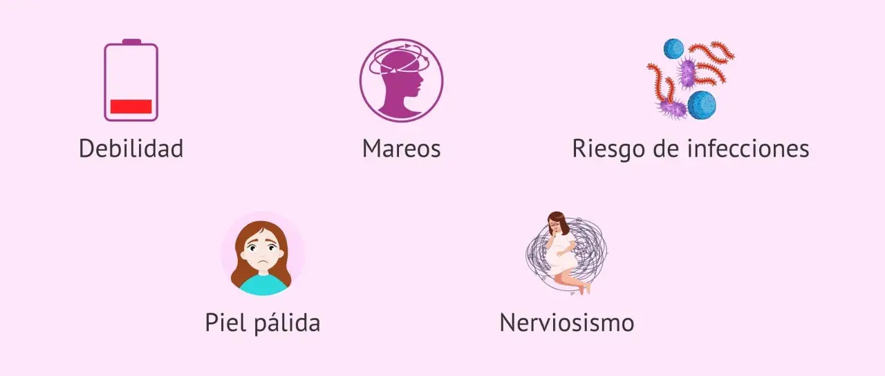 Debilidad, mareos, piel pálida, nerviosismo y riesgo de infecciones son síntomas de falta de hierro.
