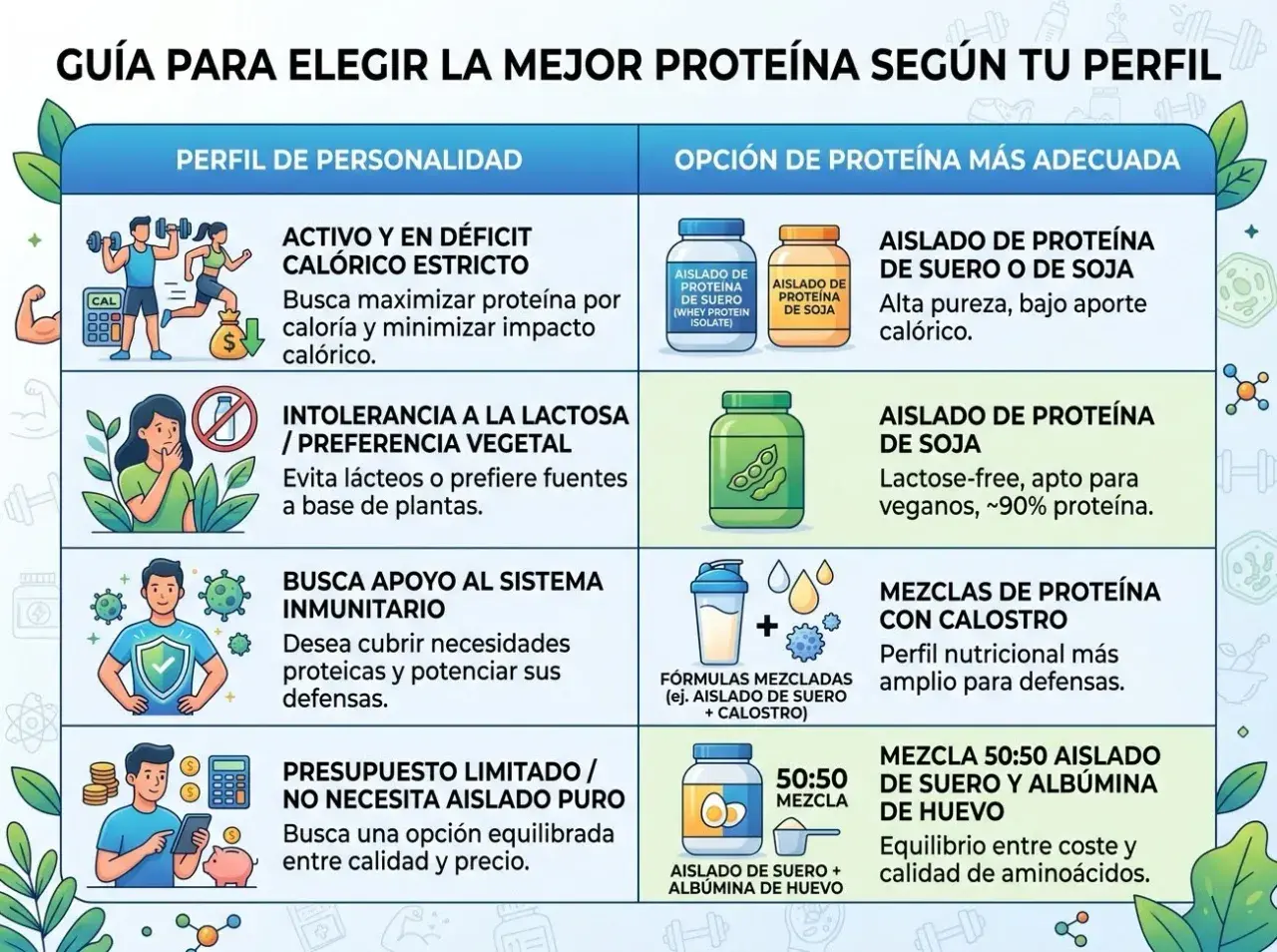 Guía de suplementos veganos proteina: Aislado de proteína de soja es ideal para veganos, sin lactosa y con alto contenido proteico.