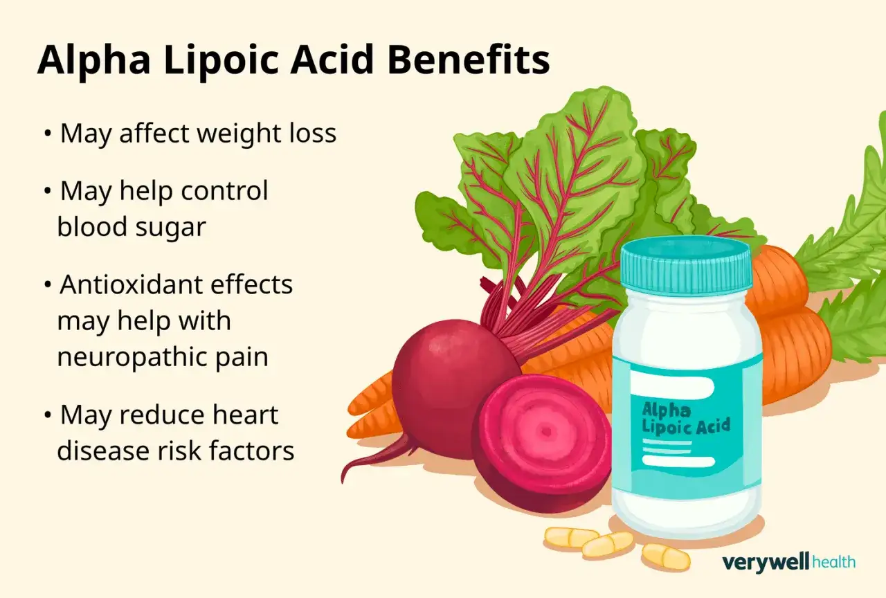 Beneficios del &aacute;cido alfa lipoico: ayuda a controlar el az&uacute;car en sangre, p&eacute;rdida de peso y dolor neurop&aacute;tico.